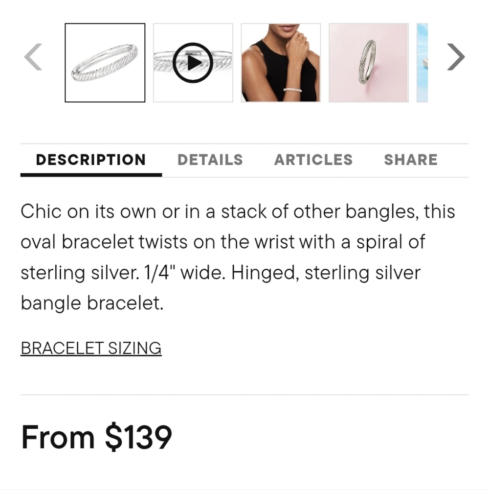 Ross-Simons Silver Twisted Bracelet